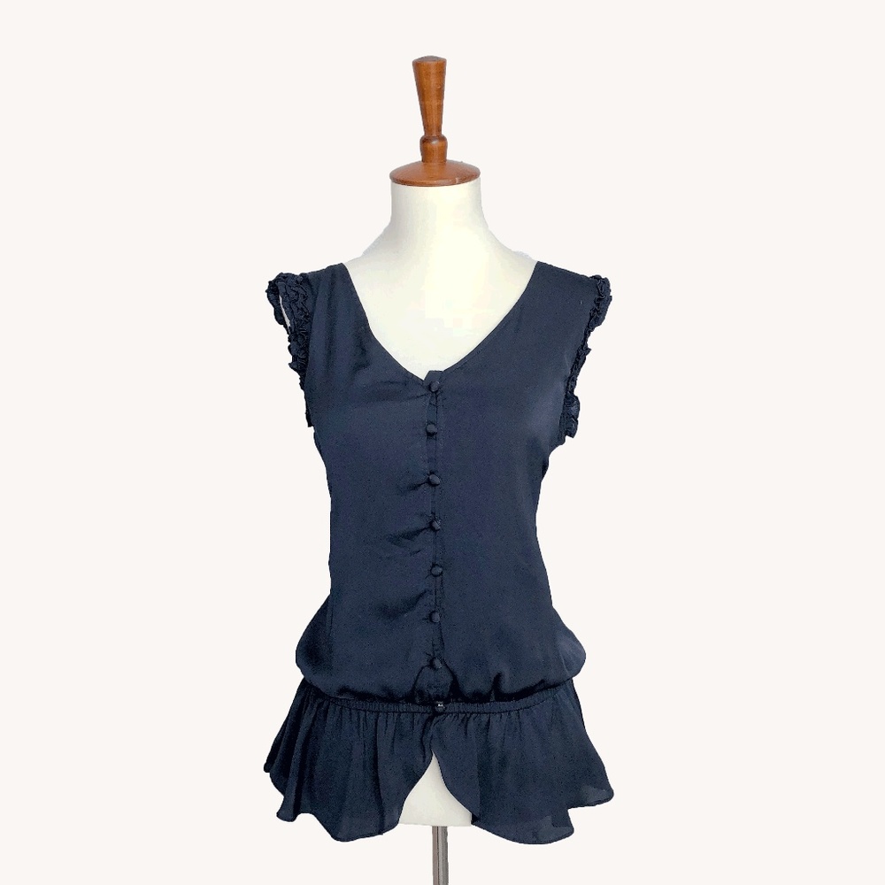Blue Peplum Top